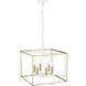 Lowe 6 Light 22 inch Matte White/Vintage Brass Indoor Pendant Ceiling Light